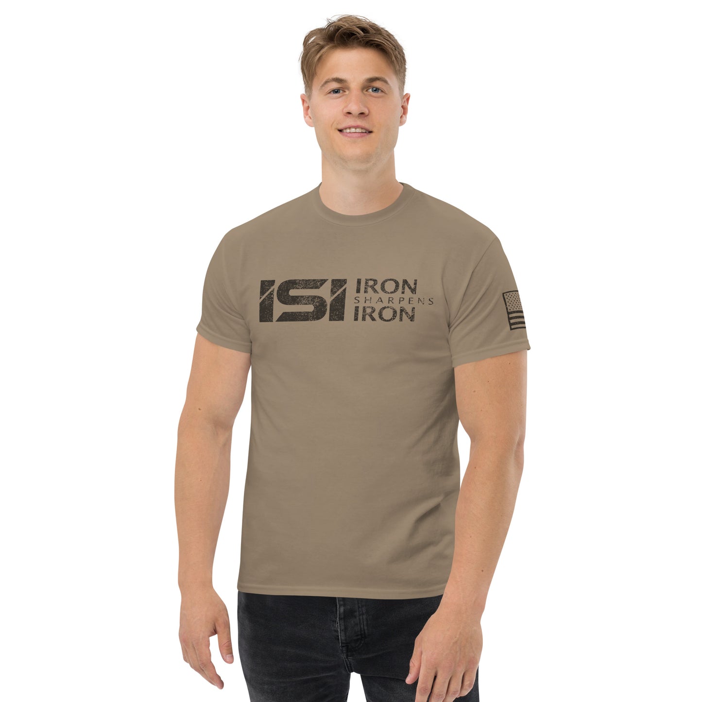 ISIMM V2 Dark Brown with Sleeve Print - Distressed - Classic Tee