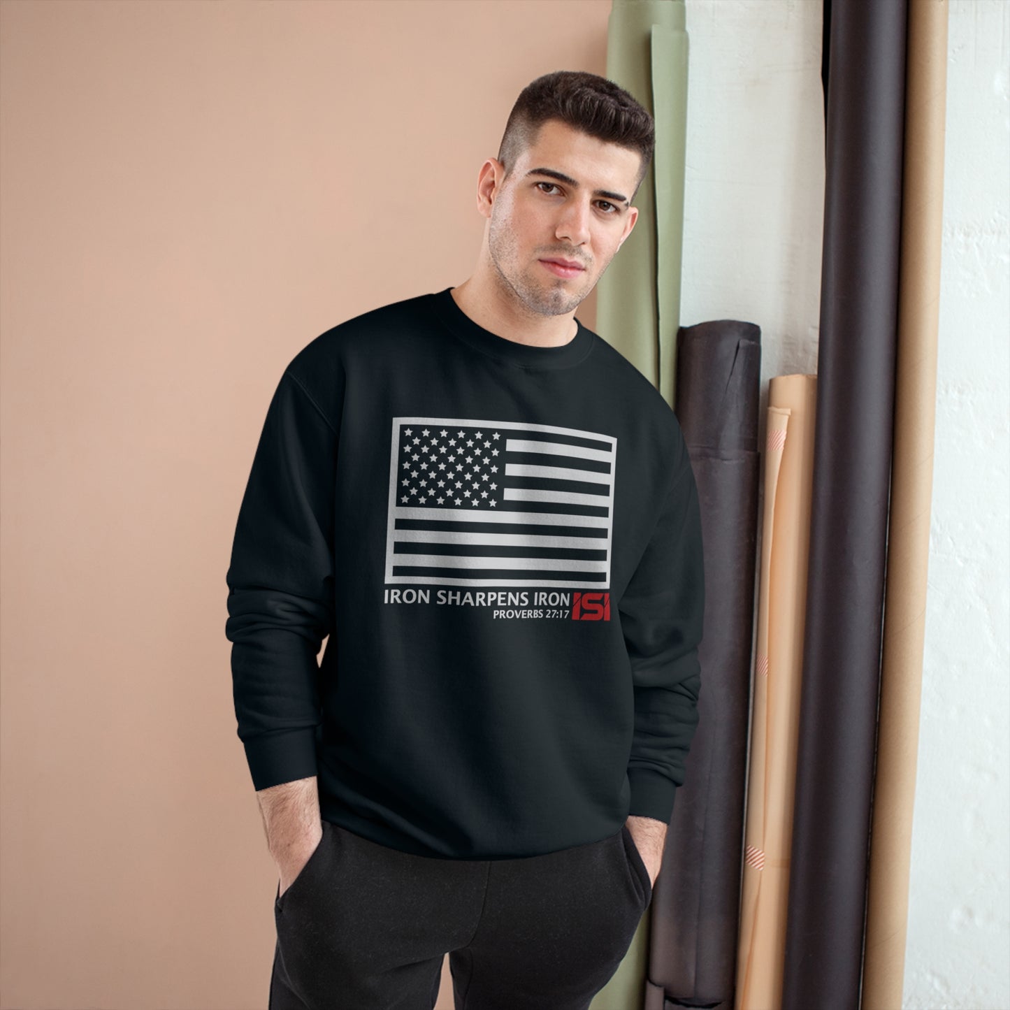 Iron Sharpens Iron American Flag - Long Sleeve