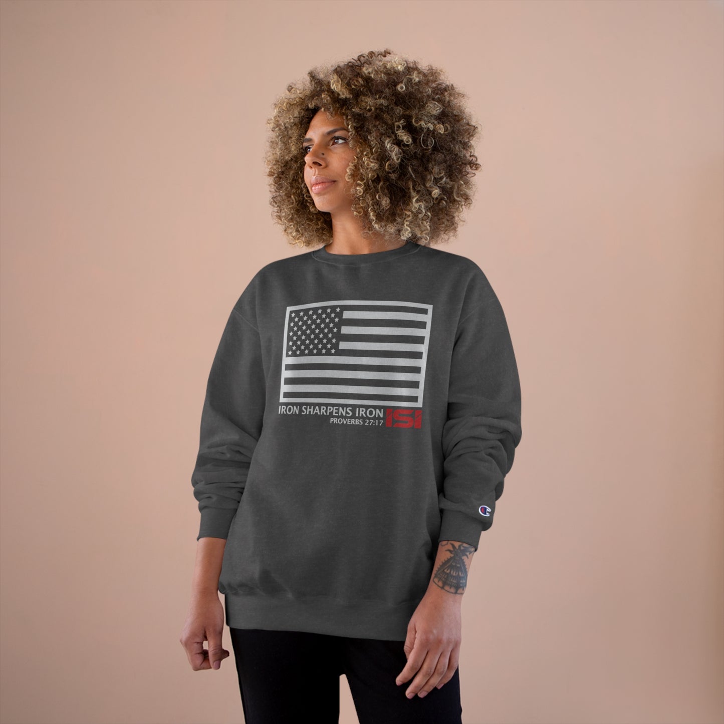 Iron Sharpens Iron American Flag - Long Sleeve