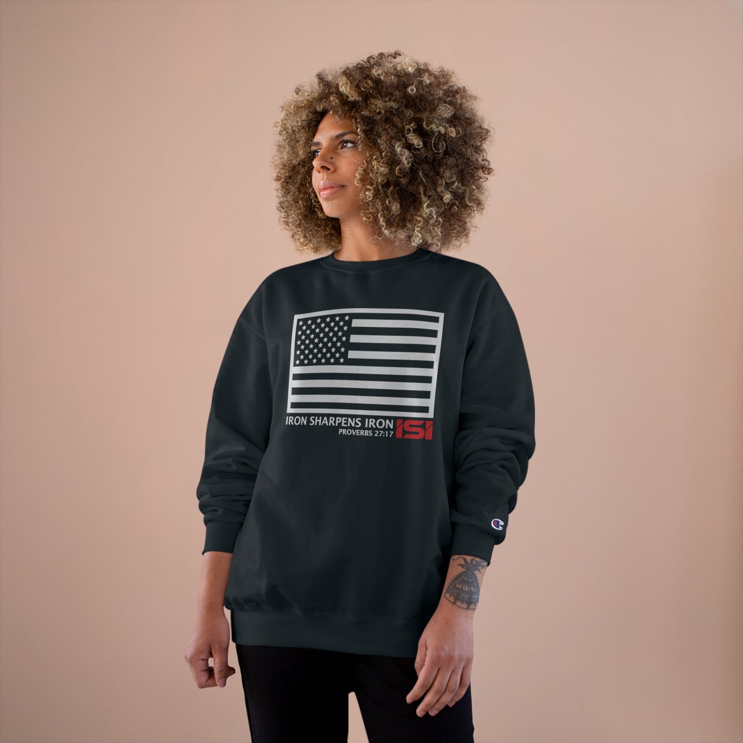 Iron Sharpens Iron American Flag - Long Sleeve