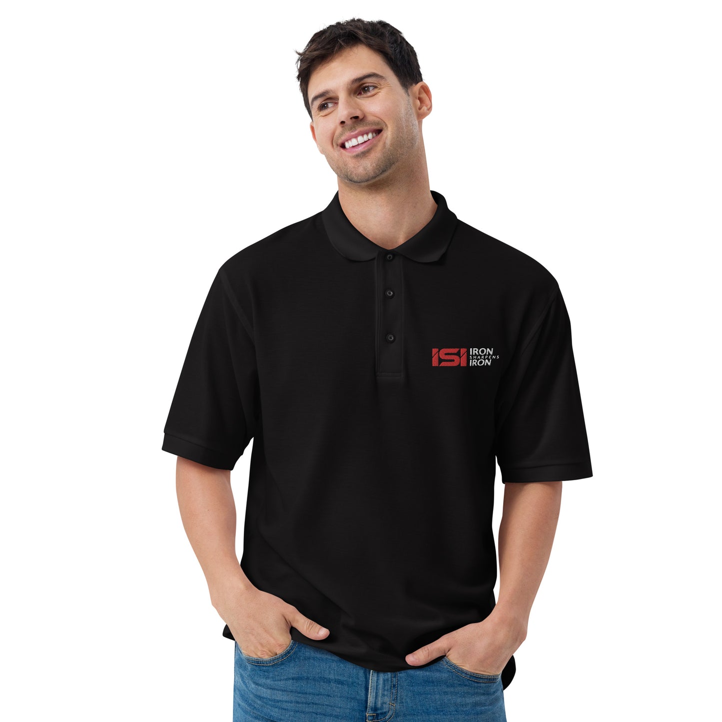 Iron Sharpens Iron - Embroidered - Premium Polo Shirt