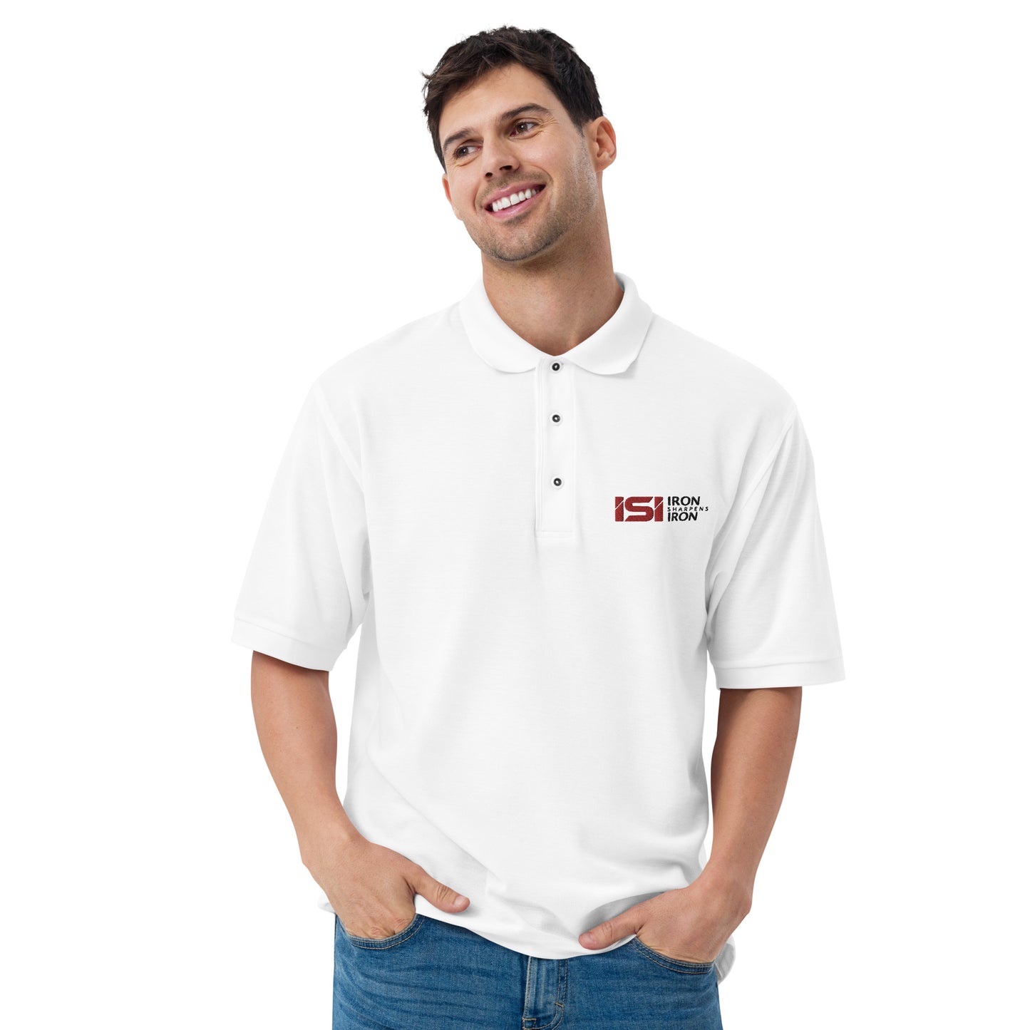 Iron Sharpens Iron - Embroidered - Premium Polo Shirt